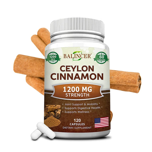 Premium Ceylon Cinnamon Supplement, Antioxidant, Blood Sugar Support, Blood Sugar Balance, Brain & Joint Health, 120 Capsules