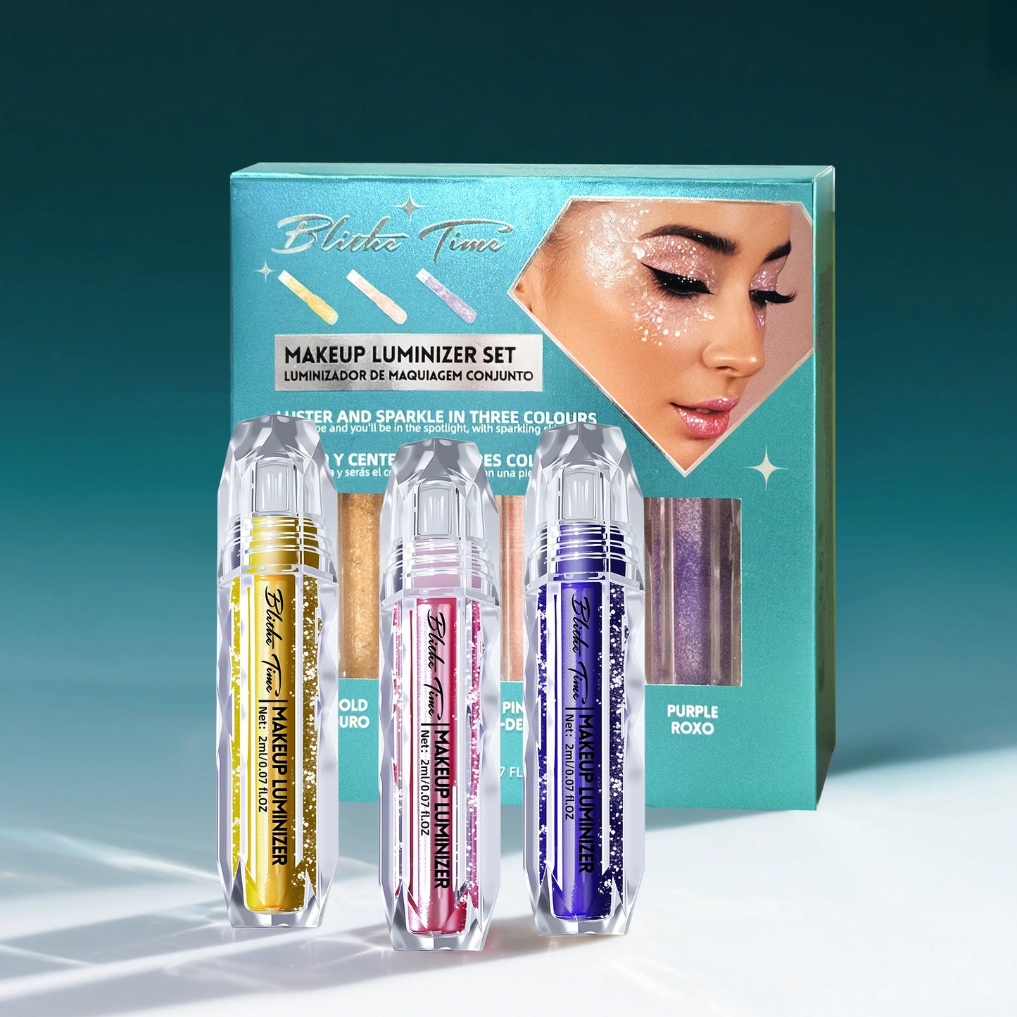 Blithe Time Liquid Shimmer Eye Pack (2ml x 3): Shadow + Liner in One! All-Day Sparkle That Stops Traffic!3-Pack Deal