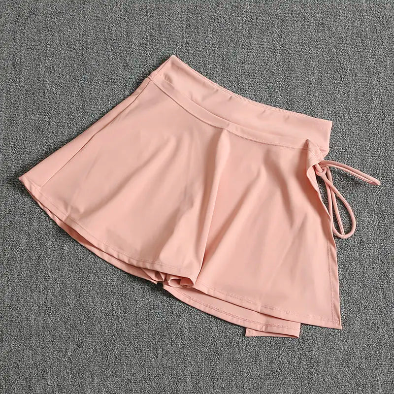 Sports Yoga Skirt Badminton Tennis Skirt Pants Half-body Quick Drying Pocket Skirt Side Split Strap Skirt Pants For Outwear
