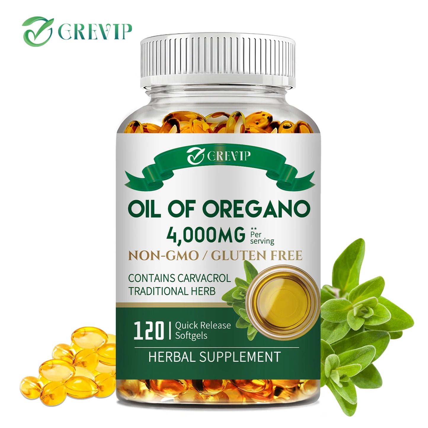 Oil of Oregano - for Digestion, Heart Health, Detoxification and Immune Support - 120 Capsules