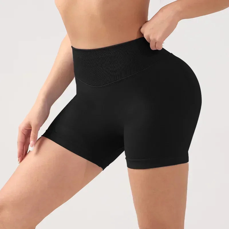 1 Piece High Stretch Nude Yoga Shorts Cycling Pants For Running Gym Cycling Sports Women Sweat Absorbent Breathable Tight Shorts