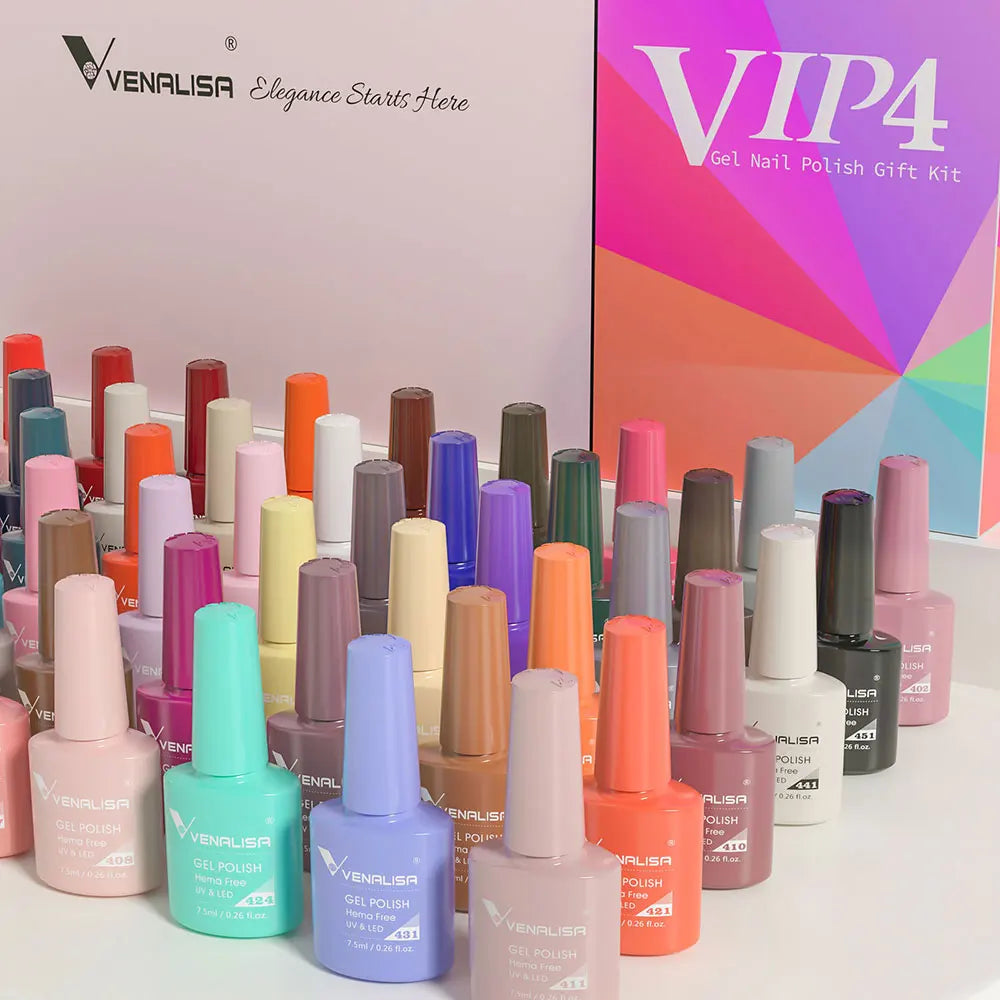 VENALISA VIP4 Kit Nail Gel Polish TPO FREE Full Coverage 36/60 Color Gel Pigment Professional Nail Art Long-lasting Gel Varnish