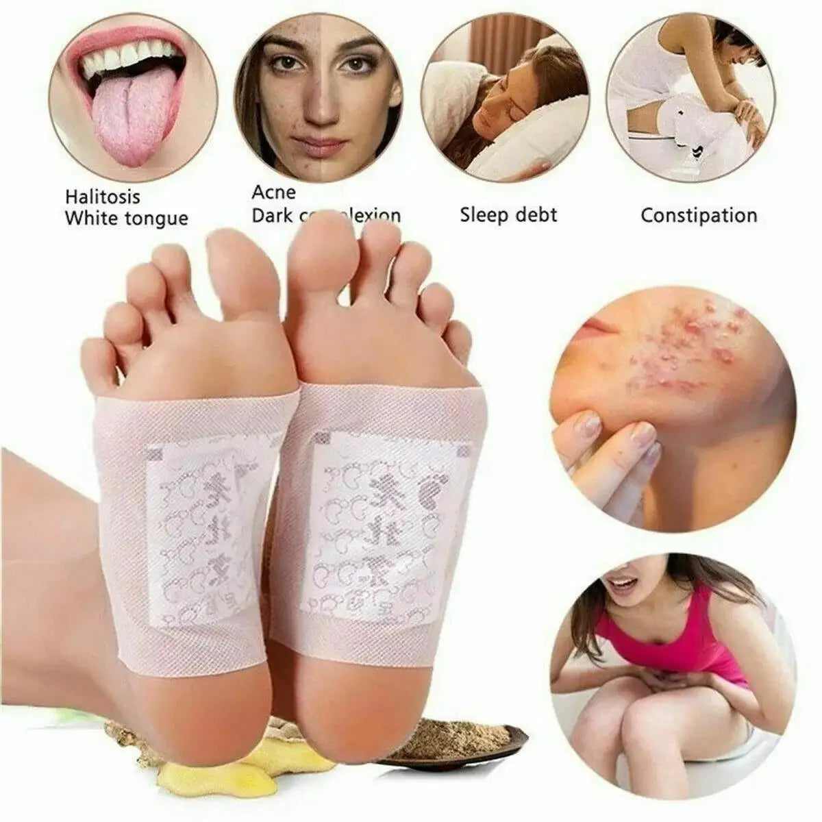 Foot Paste Mai Grass Bamboo Vinegar Foot Paste Improve Sleep Relieve Stress Moisture Foot Patch 30/60/90/120/150 Pcs