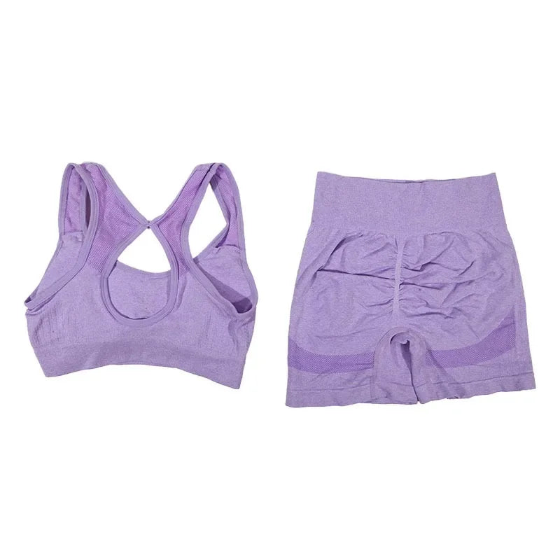 2Pcs Yoga Suit Yoga Sports Underwear Women's Fitness Suit Vest Running Sports Yoga Shorts Set Yoga Set  Workout Set