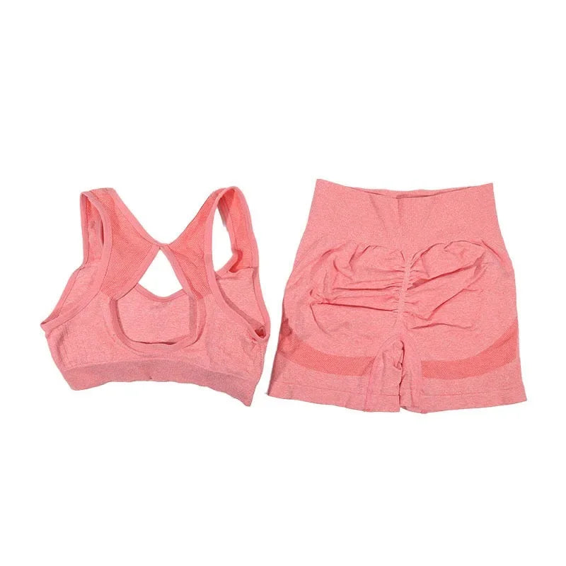 2Pcs Yoga Suit Yoga Sports Underwear Women's Fitness Suit Vest Running Sports Yoga Shorts Set Yoga Set  Workout Set