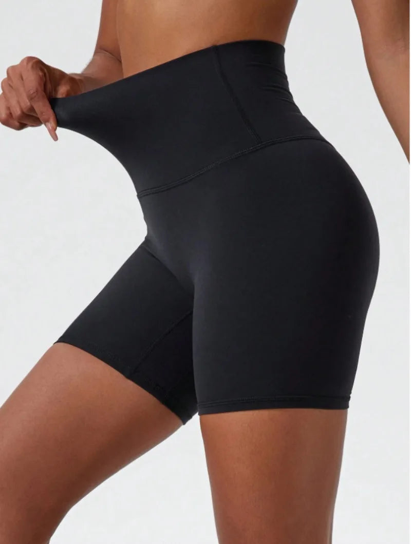 1 Piece High Stretch Nude Yoga Shorts Cycling Pants For Running Gym Cycling Sports Women Sweat Absorbent Breathable Tight Shorts