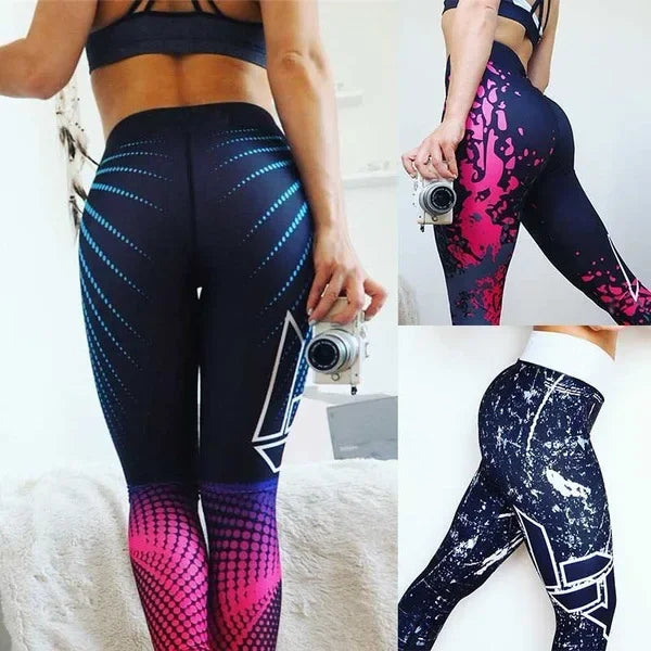 Printed Yoga Pants Women Push Up Professional Running Fitness Gym Sport Leggings Tight Trouser Pencil Leggins