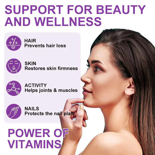 Vitamin Biotin Gummies 12,000 mcg for Stronger Hair, Skin & Nails - 60 Gummies