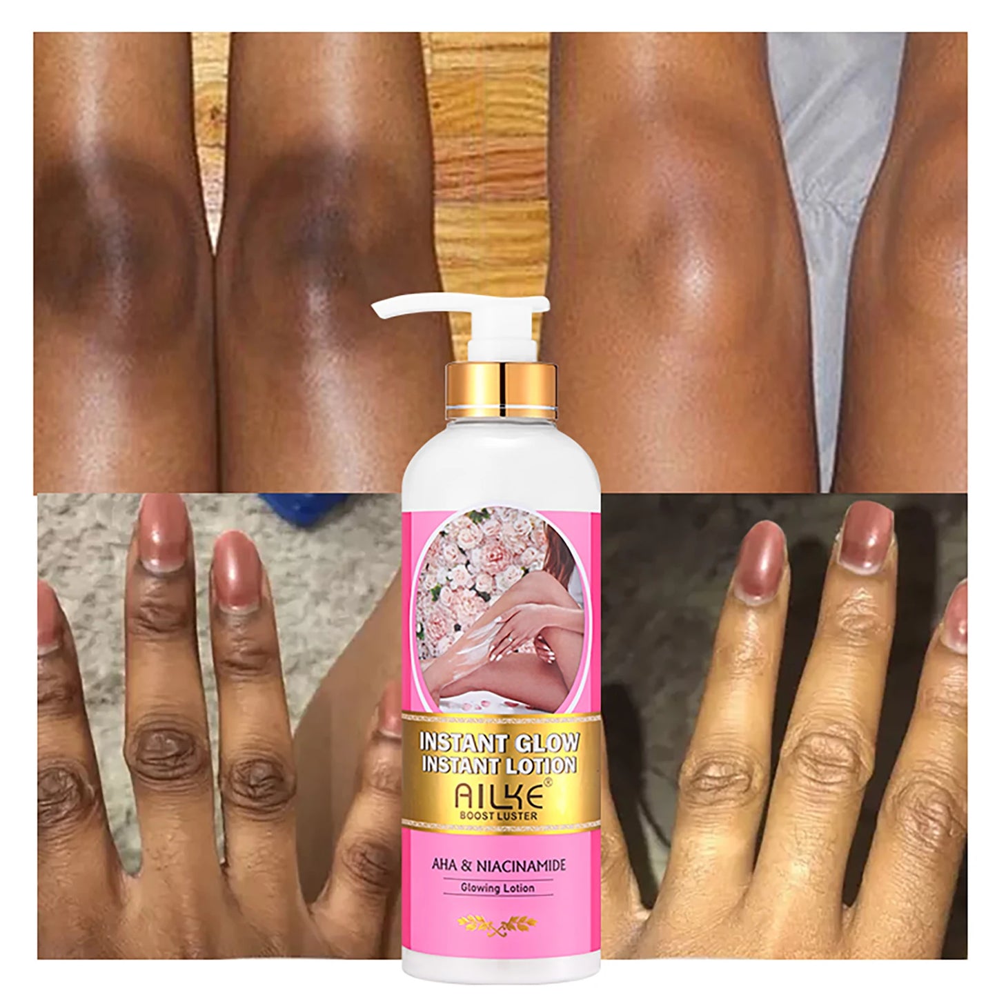 AILKE AHA Organic Skin Brightening Set, Whitening Lotion, Reduce Dark Spots, Clarify, Cleaning, Moisturizing, for All Skin Types