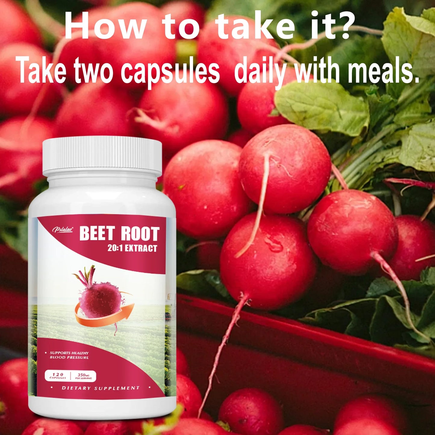 Beet Root - Supports Heart Health, Circulation, Digestive System and Immune System - 120 Capsules