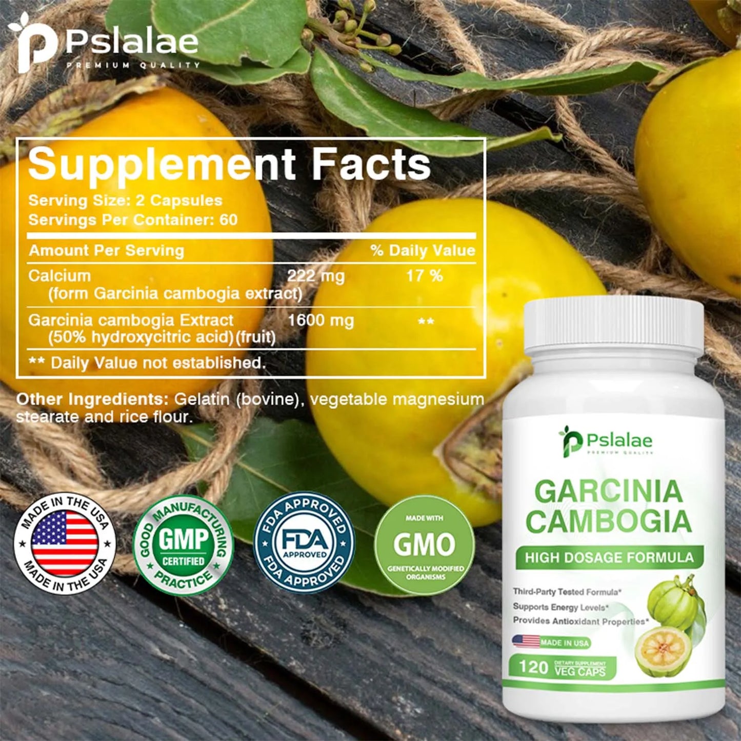 Garcinia Cambogia - Metabolism Boosting, Weight Management, Detoxification, Fat Burning - 120 Capsules