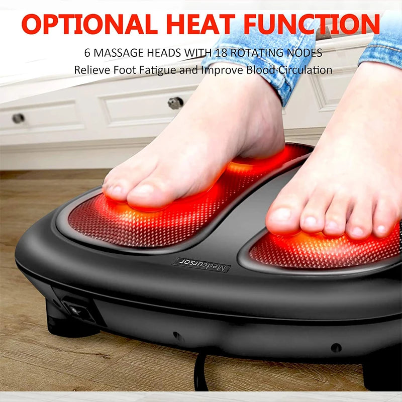 Electric Foot Massager with Heat Compress Deep Kneading Shiatsu Massage Heel Sole Point Relieve Muscle Tiredness