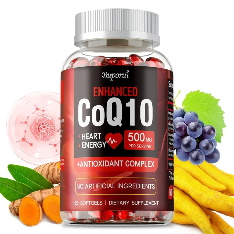 CoQ10 Supplement - Antioxidant Protection, Supports Heart Health, Promotes Cellular Energy Production, Enhances Absorption