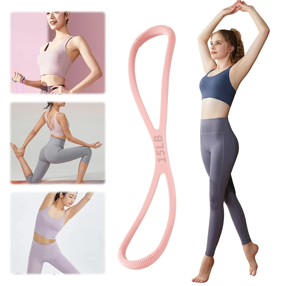 8 Shaped Fitness Resistance Band Fitness Pulling Rope Shoulder Stretch Band for Home Chest Arm Exercise