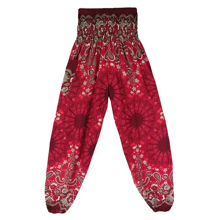 Folk-Custom Yoga Pants Women Vintage Joggers Pants Sweatpants Fashion Loose Sportwear Casual Trousers Streetwear Woman Clothes