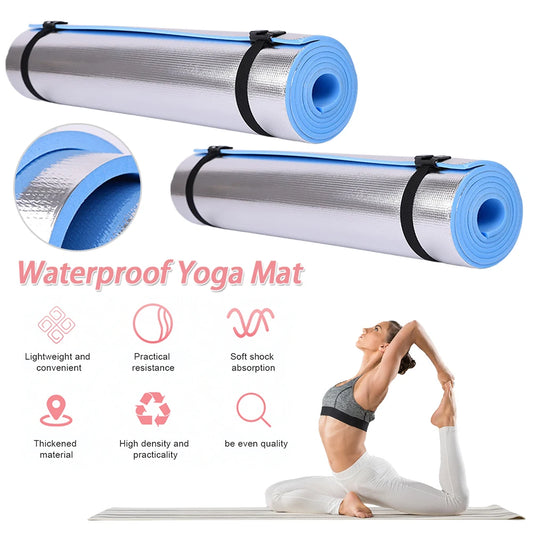 Waterproof Yoga Mat Aluminum Membrane Exercise Mat Thickened Camping Picnic Mat Portable Multifunction for Fitness Exercise