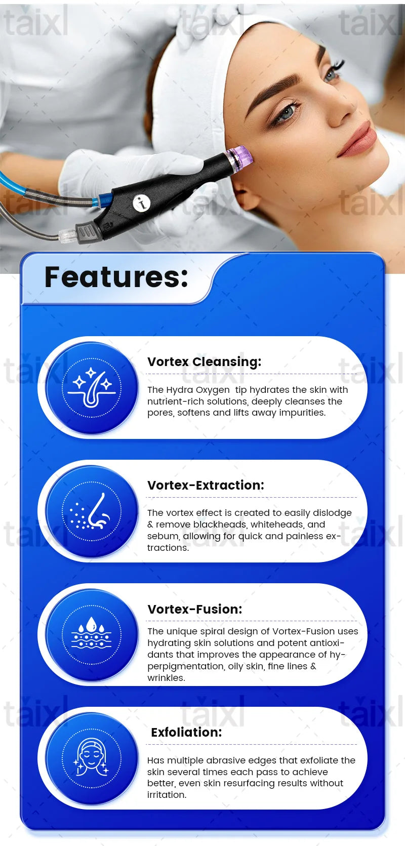 Multi Functional Ultrasonic Oxygen Moisturizing Skincare Machine For Facial Enhancement Cleaning And Removal Of Blackheads