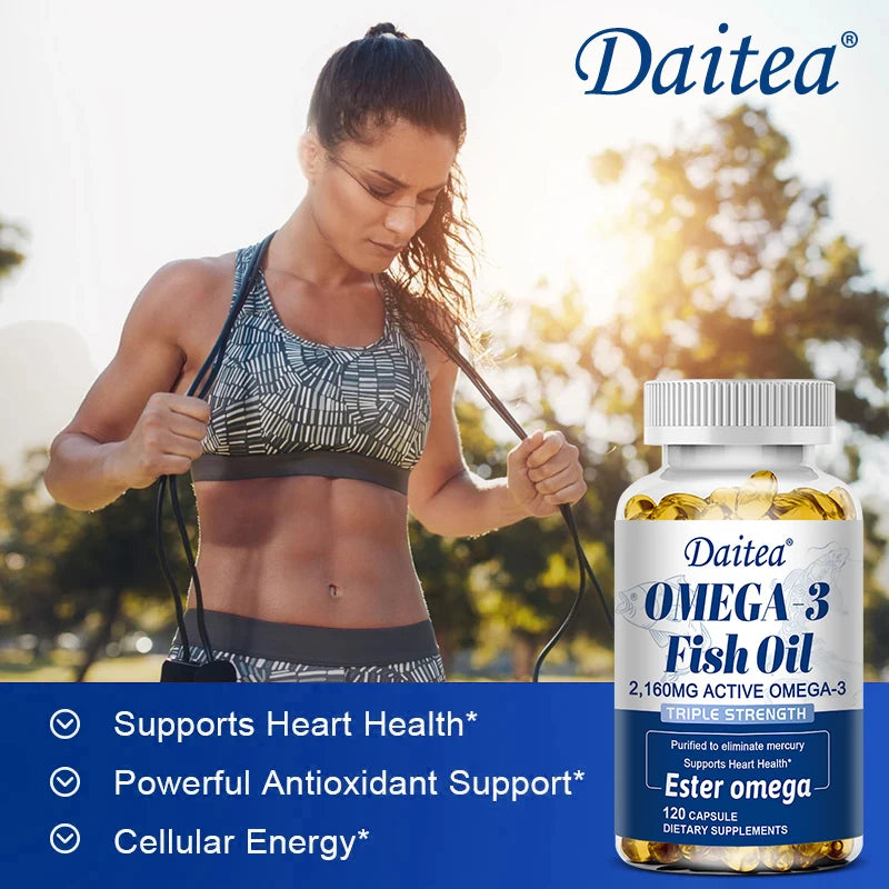 Fish oil is rich in omega-3 polyunsaturated fatty acids, which support brain and heart, concentration and cardiovascular health