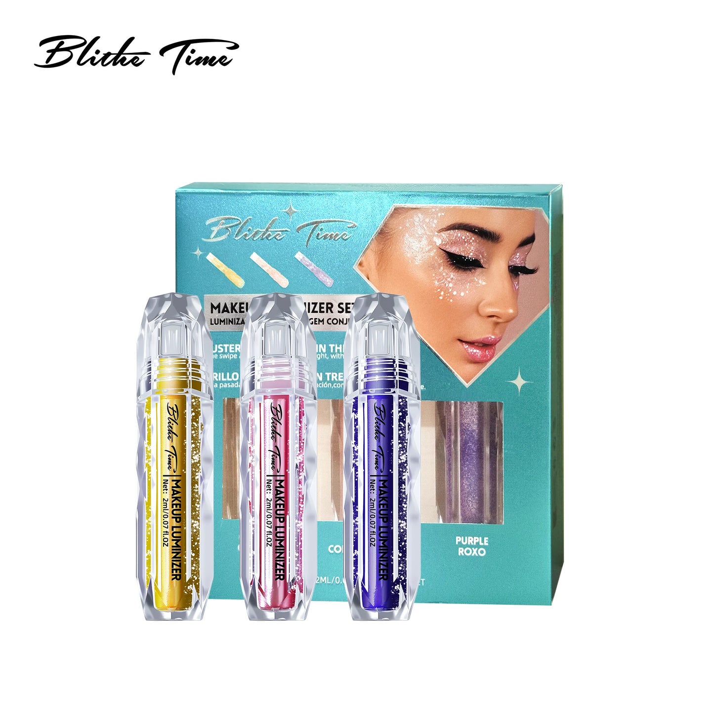 Blithe Time Liquid Shimmer Eye Pack (2ml x 3): Shadow + Liner in One! All-Day Sparkle That Stops Traffic!3-Pack Deal