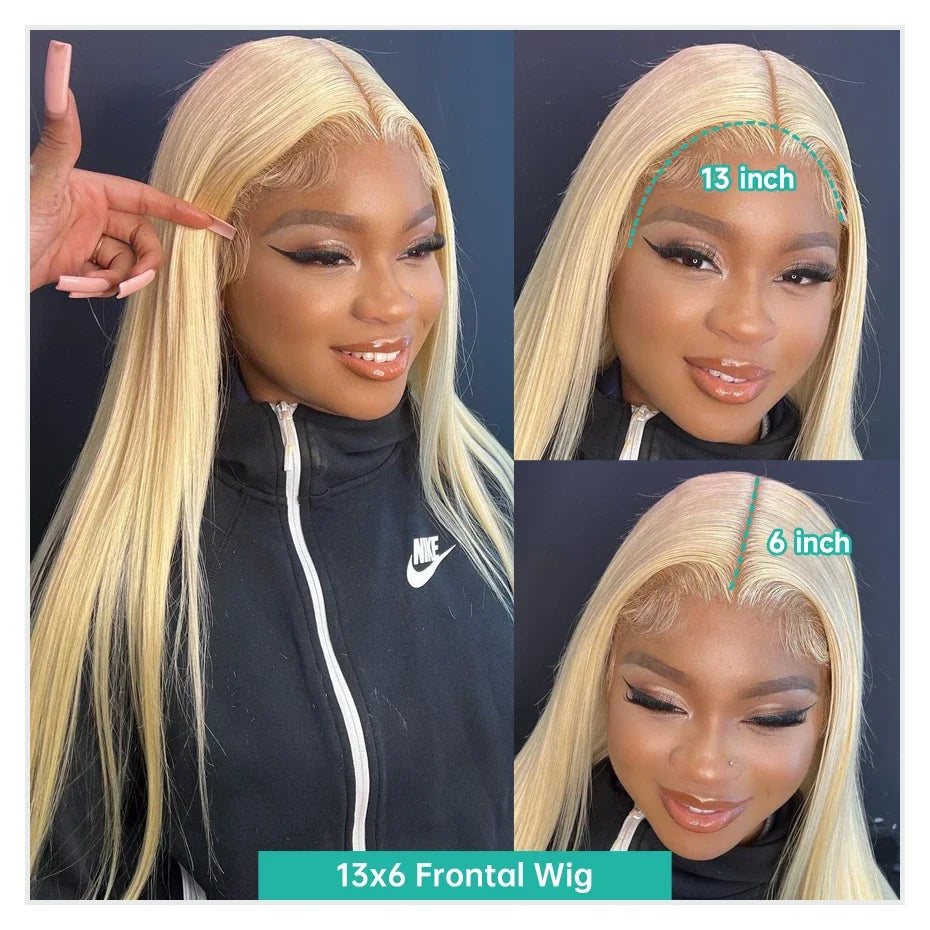 30 40 46 Inch 613 Bone Straight Human Hair Wig Colored Honey Blonde 13x6 HD Lace Frontal 13x4 Front Wigs 100% Raw Human Hair Wig