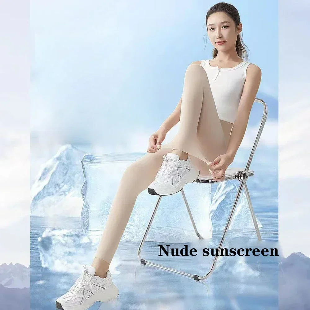 Women's Thin Yoga Leggings High-waisted Elastic Summer Thin Sunscreen Leggings Sexy Lift Buttocks Fitness Pants Bottoming Pants