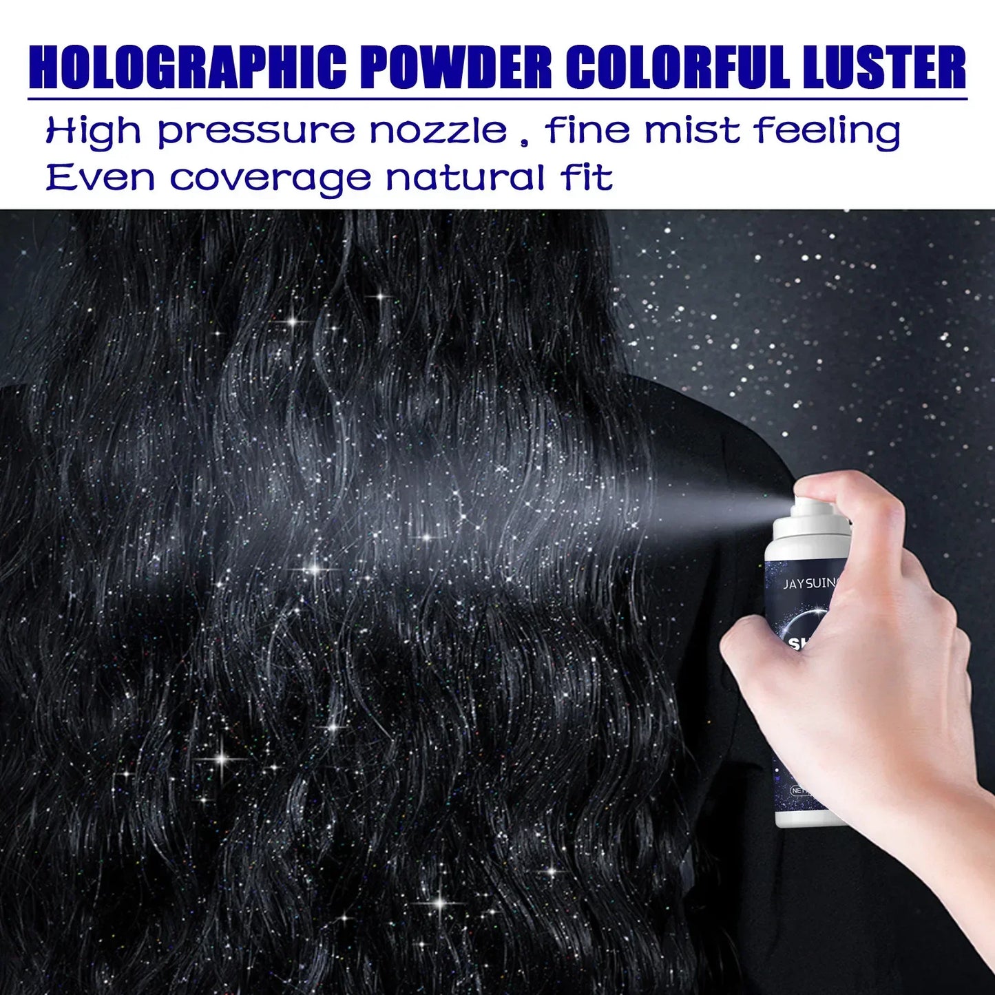 3pcs Shiny Glitter Spray Hair Clothes Highlighter Powder Waterproof Long Lasting Holographic Powder for Halloween Festival Party