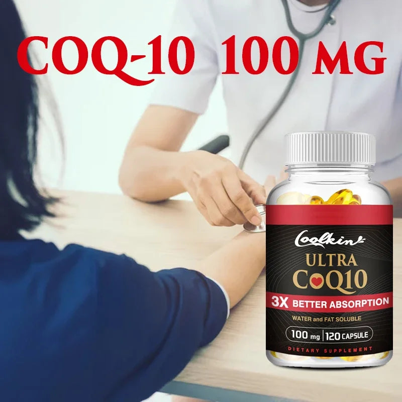 Ultra CoQ10 Supplements - Provides Energy, Supports Heart and Cardiovascular Health, Antioxidant - 120 Capsules