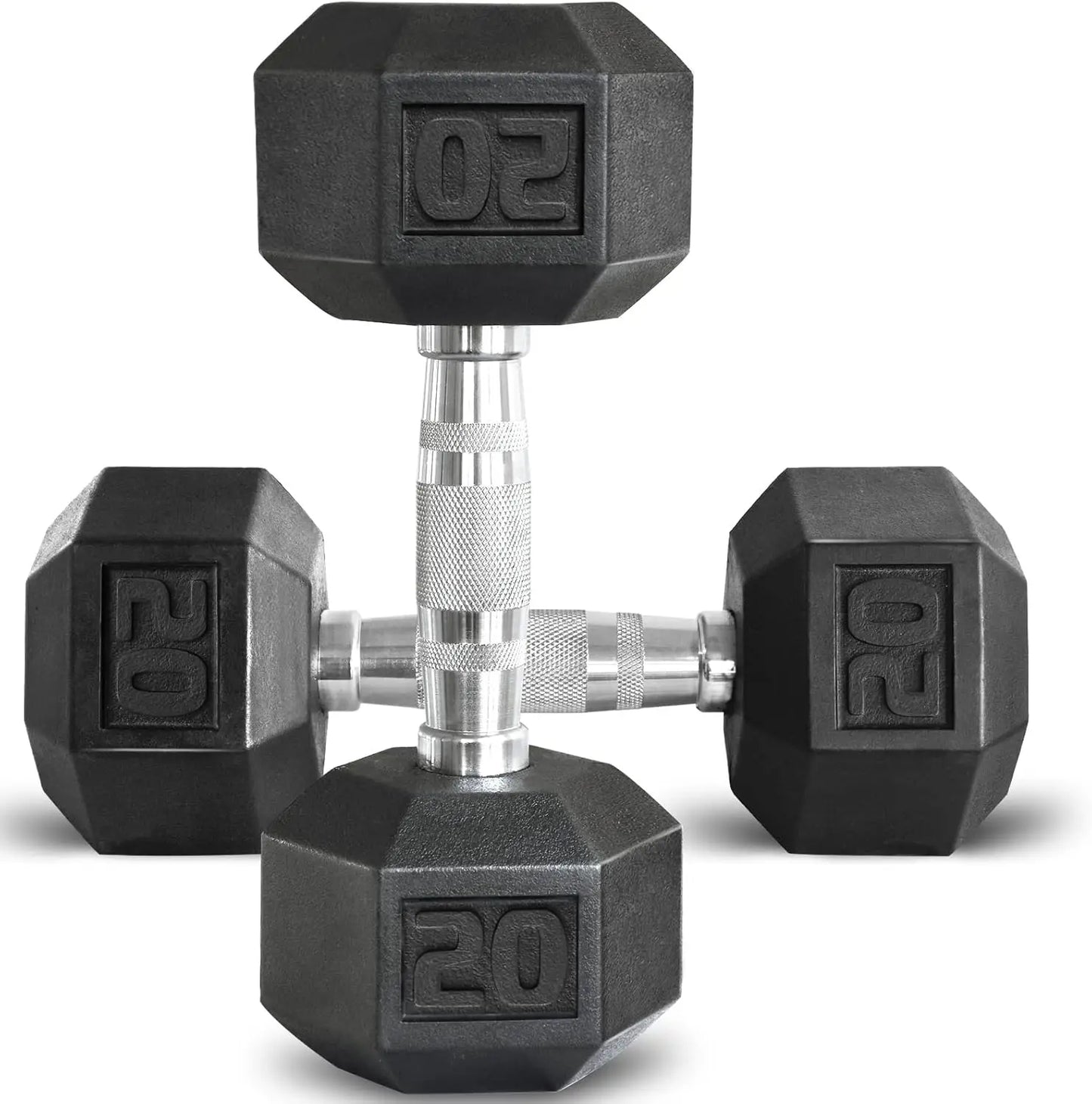 Rubber Grip Encased Dumbbell Cast Iron Weight with Anti-Slip Handle Dumbbell -Strength Training Equipment - Home Gym Accessories