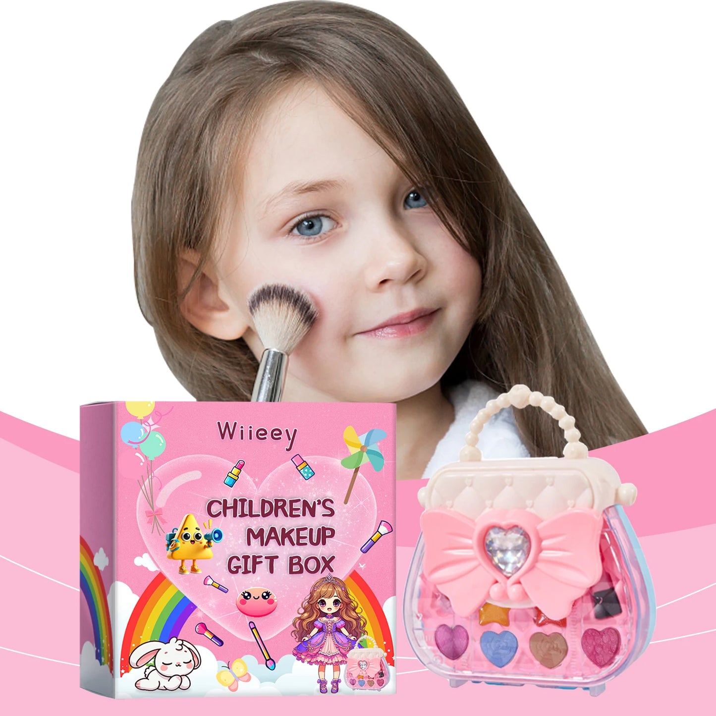 Children's Makeup Gift Box Safe and Non-toxic Princess Makeup Girl Toy Set Girl Makeup Lipstick Eyeshadow Makeup Set Gift Box