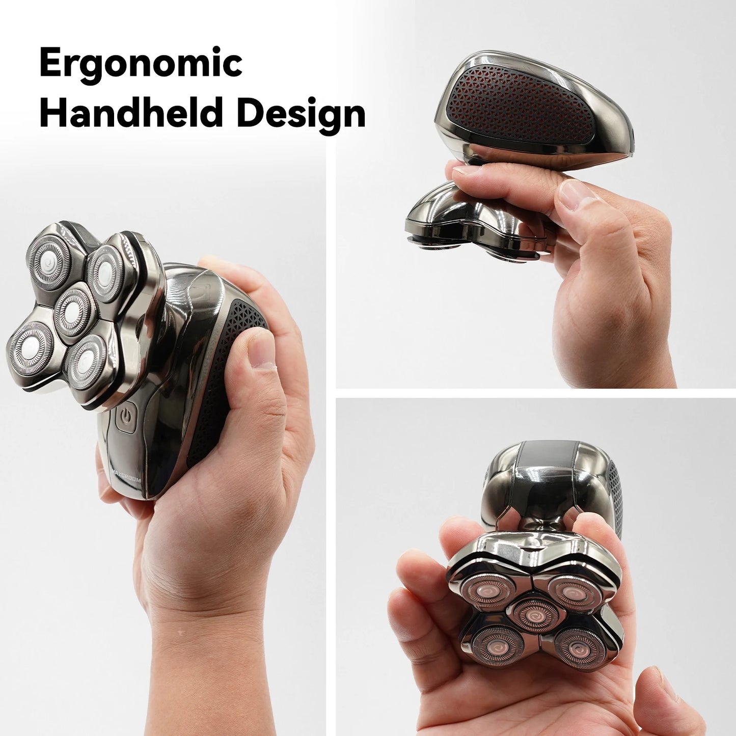 MAXGROOM Electric Head Shavers for Men 5D Floating Blade Magnetic Razor Hair Trimmer USB Rechargeable Waterproof Beard Shaver