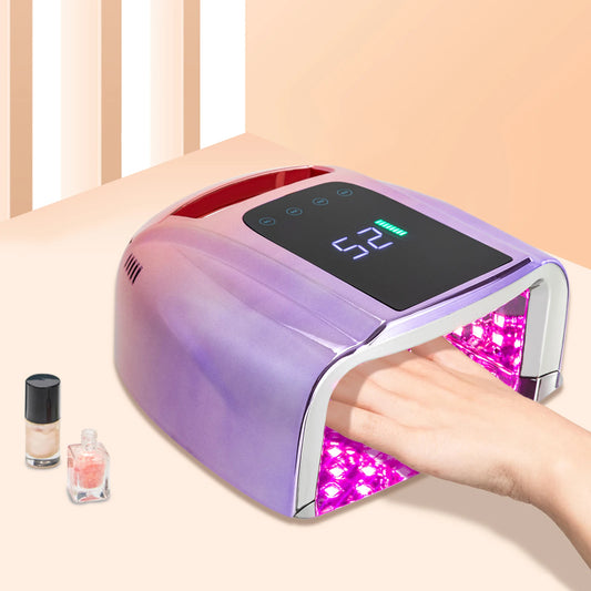 Nail Dryer Professional Rechargeable 96W 42-Bead UV LED Portable Cordless Gel Nail Lamp Machine with Removable Stainless Steel