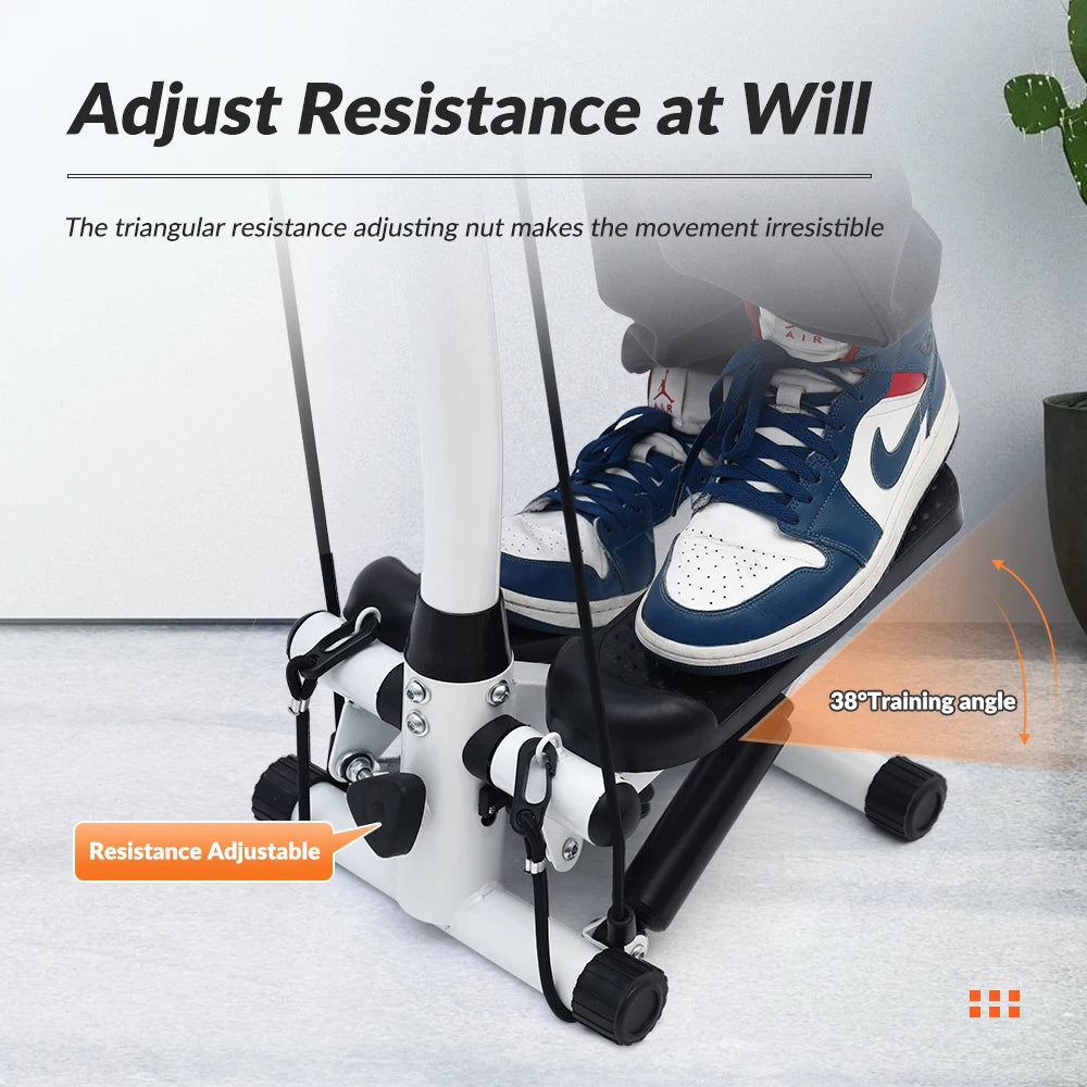 Exercise Stepper Machine For Home Fitness Stepper Workout LCD Display Handle and Resistance Bands Cycle Machine Climber Leg