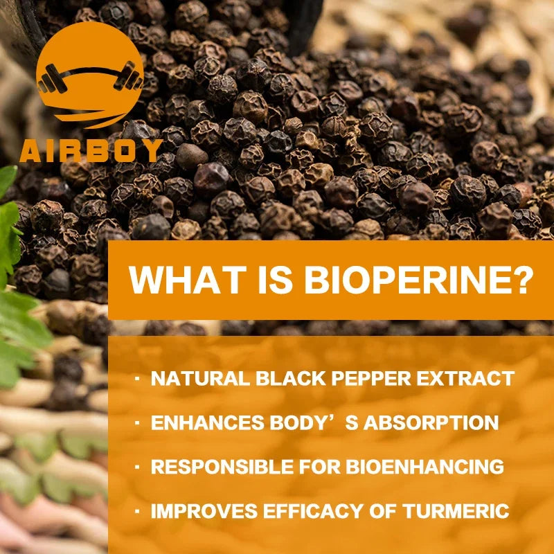 High Quality Turmeric Curcumin Capsules - with 95% Curcuminoids - Joint, Brain Cognitive & Digestive Health, Antioxidant