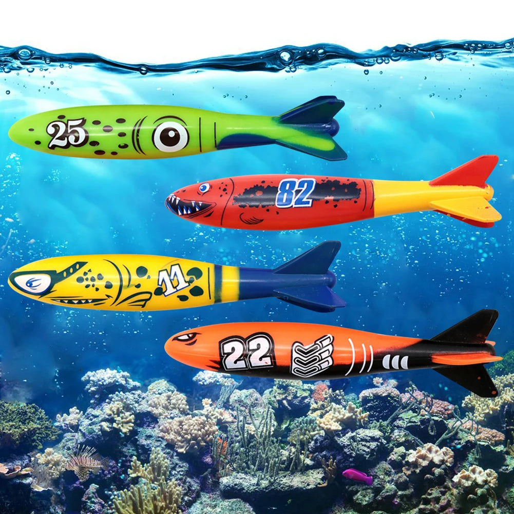 Kids Summer Shark Rocket Throwing Toy Swimming Pool Dive Game Water Fun Games Pool Toys Baby Water Educational Bath Toys Gifts