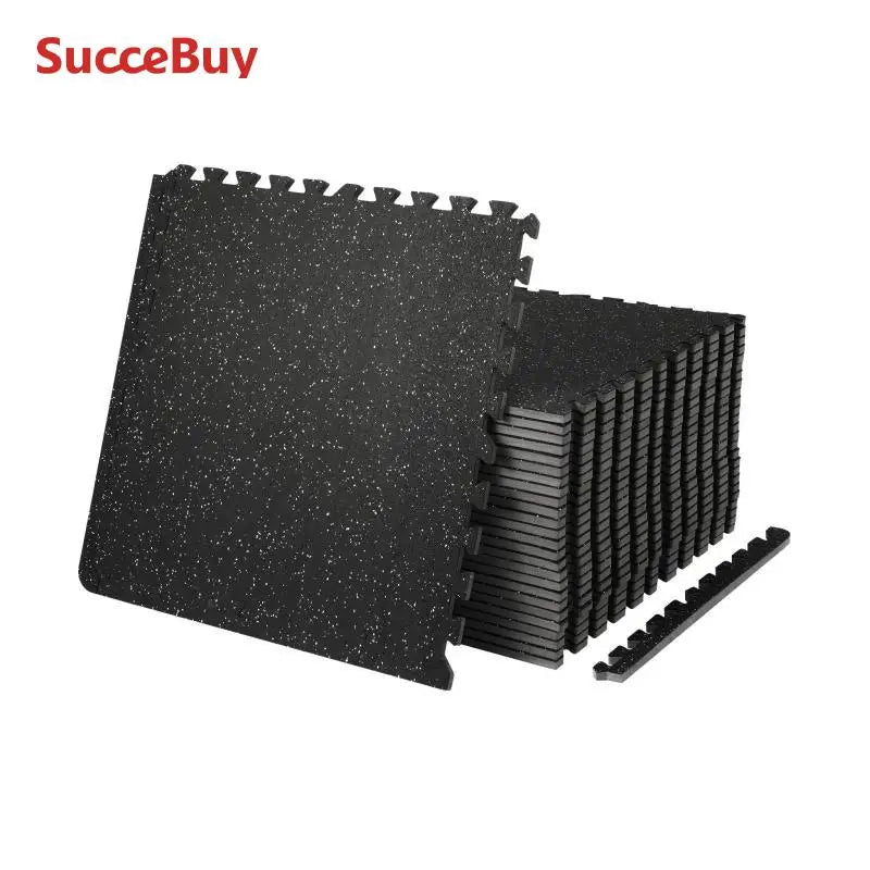 SucceBuy 25/12/6 PCS 1/2 inch Thick Gym Floor Mats EVA Foam Rubber Top Interlocking Workout Floor Mats Waterproof Exercise Mats