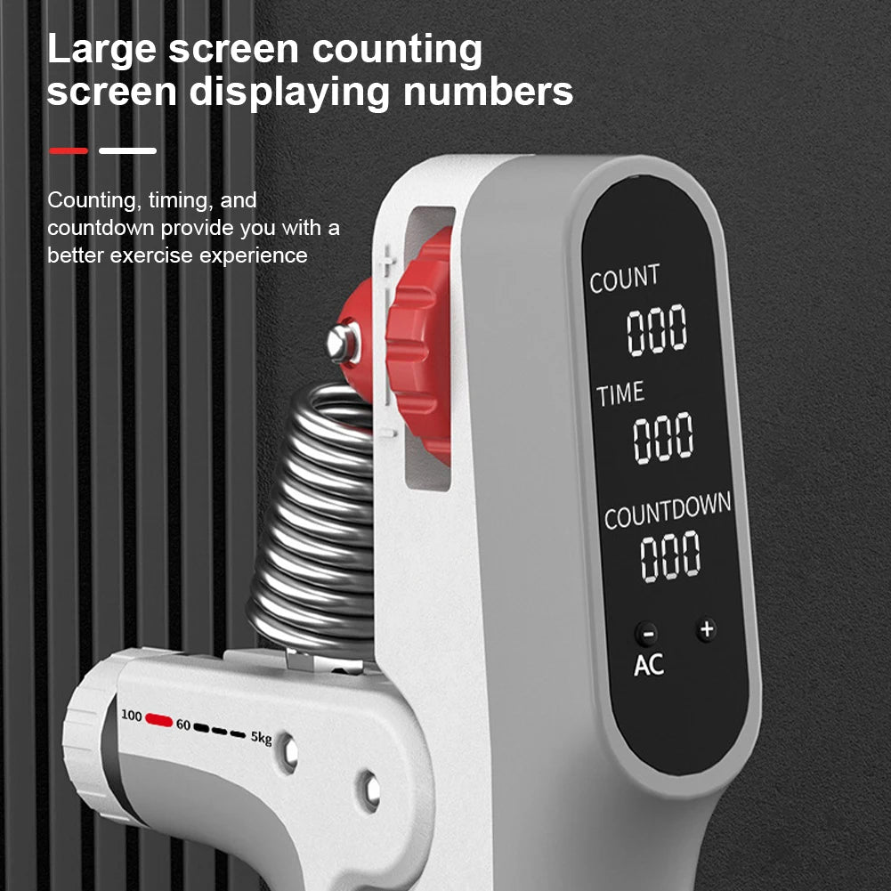 Hand Grip Strengthener Adjustable Resistance Hand Exerciser Gripper with Counter Grip Strength Trainer Countdown for Gym Fitness