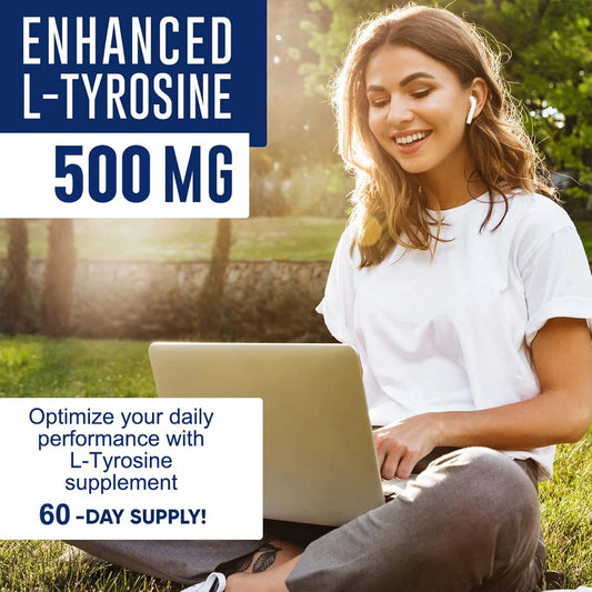 L-Tyrosine Supplement 500 Mg, Supports Mental Alertness, Neurotransmitter Support, Immunity, Cellular Energy, Focus