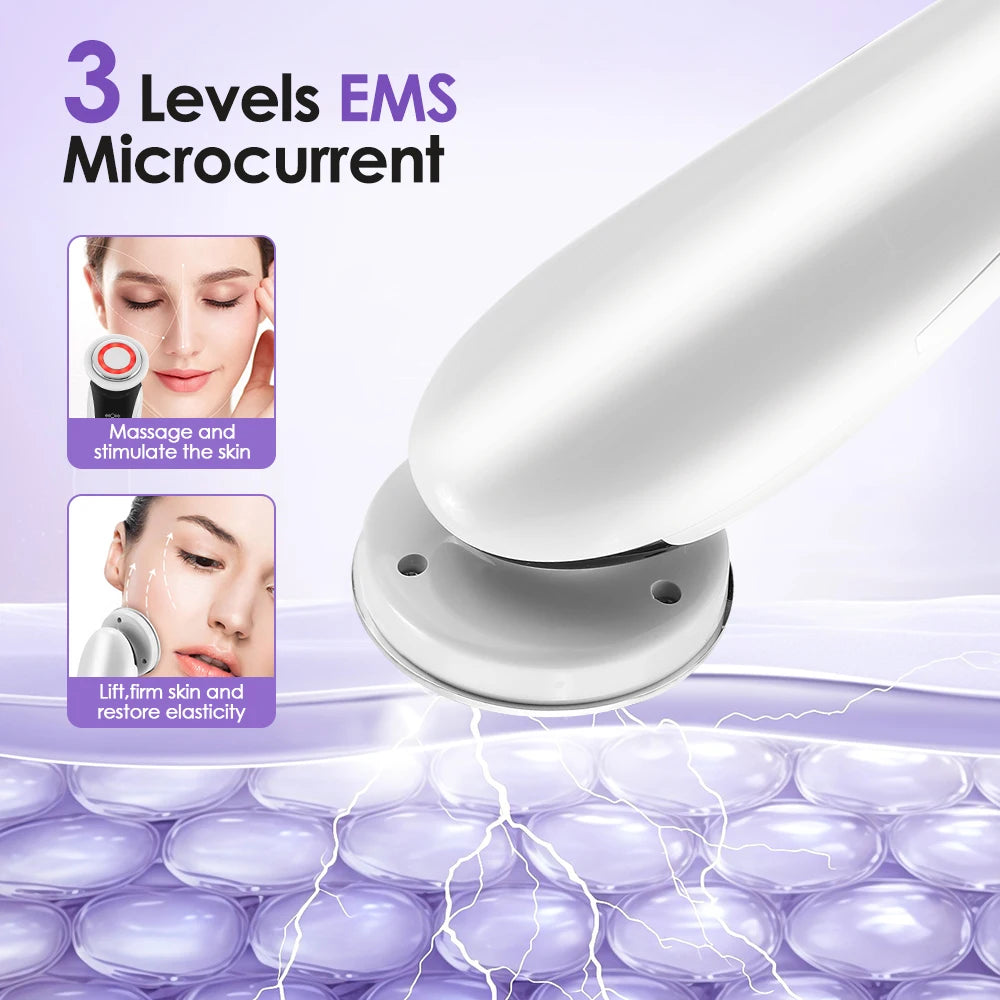 New 7 In 1 Face Lift Device EMS Microcurrent Facial Massager Vibration Heated LED Light Therapy Skin Tightening Beauty Apparatus