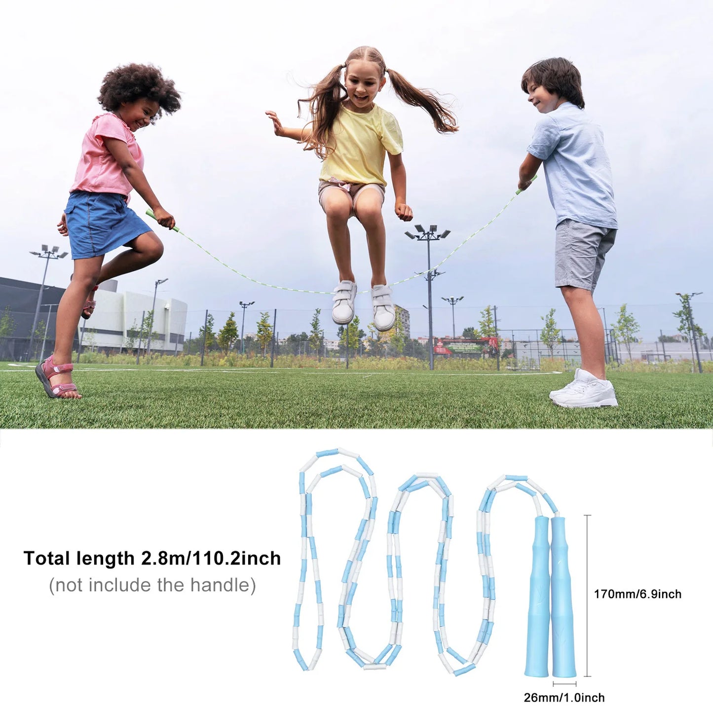 Soft Beaded Skipping Rope, Plastic Segmented Jump Rope Indoor And Outdoor Sports Skipping Rope For Fitness Training