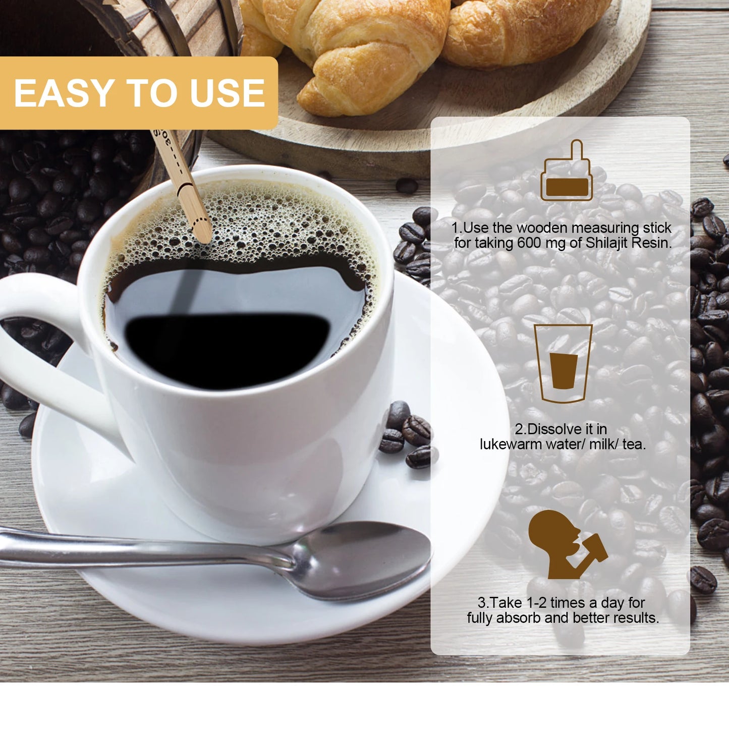 Mulittea 100% Pure shilajits with 85+ Trace Minerals & Fulvic Acid Support Immune and Metabolic Health Brain Focus and Memory