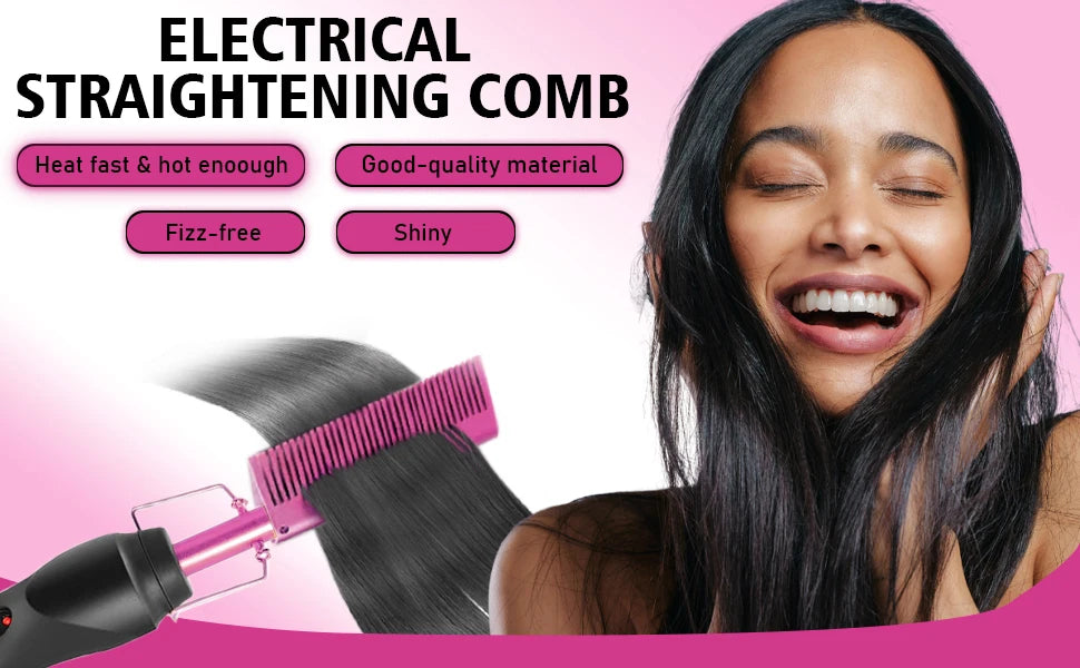 GOIPLE Electric Hot Comb Fast Heating Straightener Curling Iron Curler Brush Styling Tools for Hair Care Lace Wig Styling Set