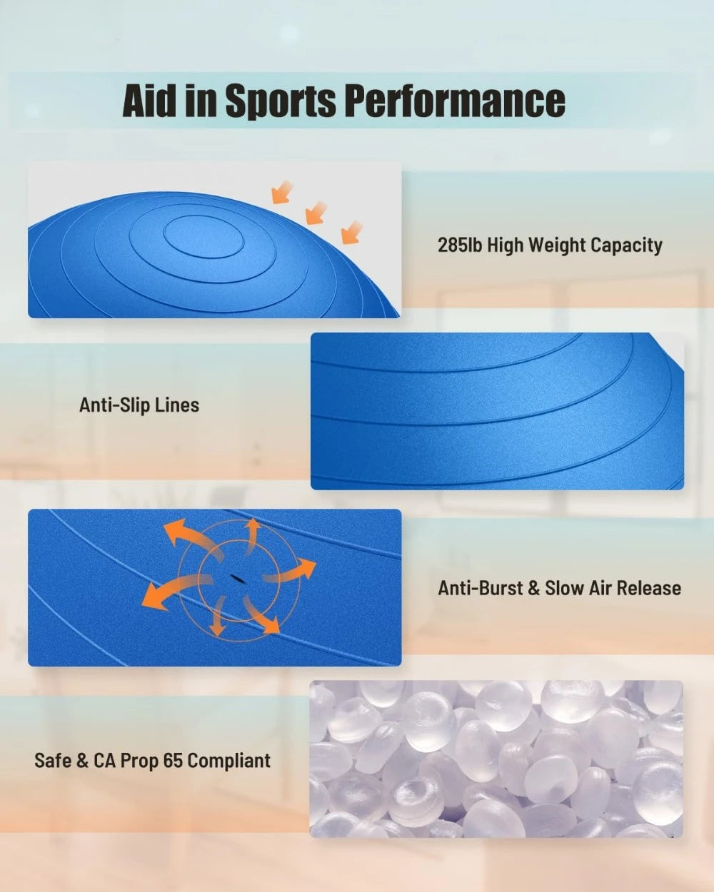 Yoga Ball Workout Ball, Explosion-proof Anti-Slip Stability Ball, Swiss Ball Physiotherapy, Balance Ball Chair