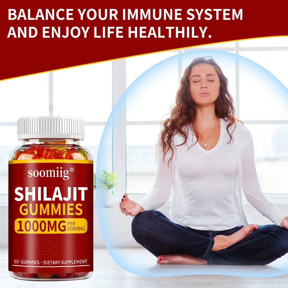 Shilajit Gummies - Stress relief, brain health, balance blood pressure, blood sugar and anti-aging, urinary tract problems.