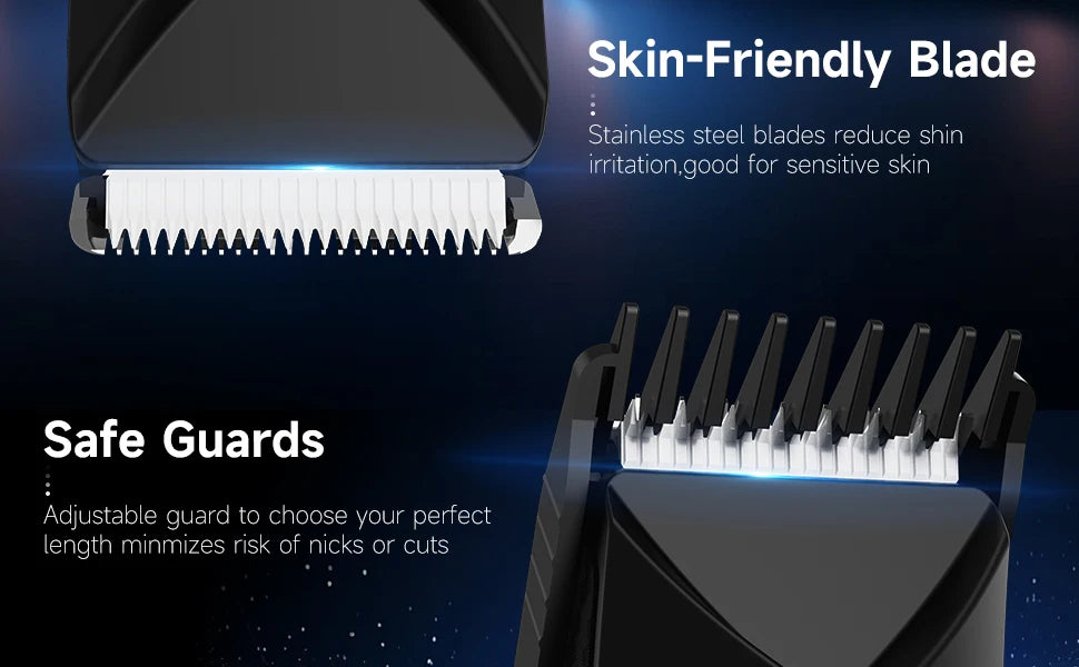 Hair Trimmer Men Facial Beard Body Grooming Kits Electric Hair Clipper Nose Ear Trimer Rechargeable