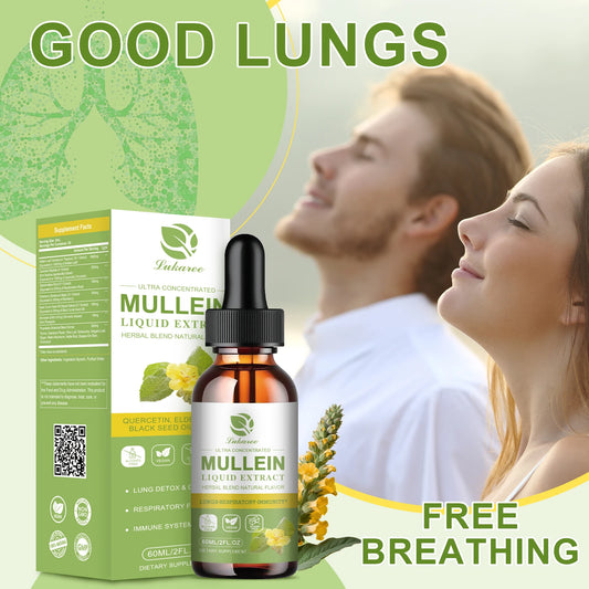 Mullein Drops Suitable For Lung, Lung Detoxification And Cleansing, Vegetarian Mullein Leaf Extract For Respiration, Immunity