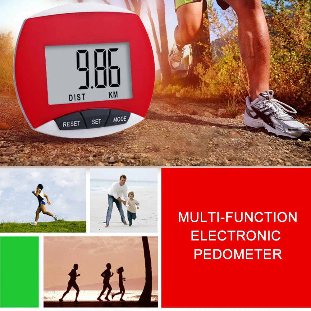 Digital Walking Pedometer LCD Display Electronic Running Distance Monitor Multi-Function 3D for Men Women Kids Adults Seniors