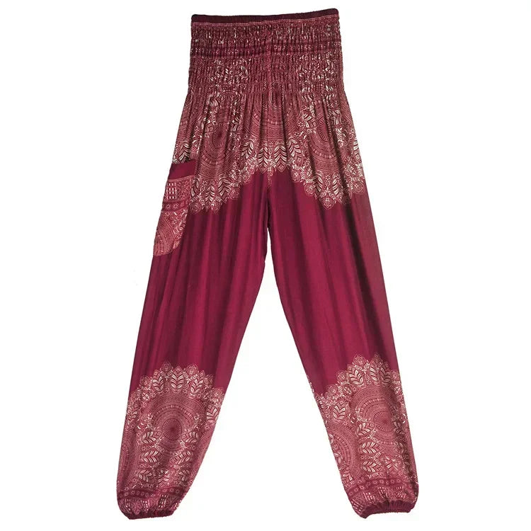 Folk-Custom Yoga Pants Women Vintage Joggers Pants Sweatpants Fashion Loose Sportwear Casual Trousers Streetwear Woman Clothes