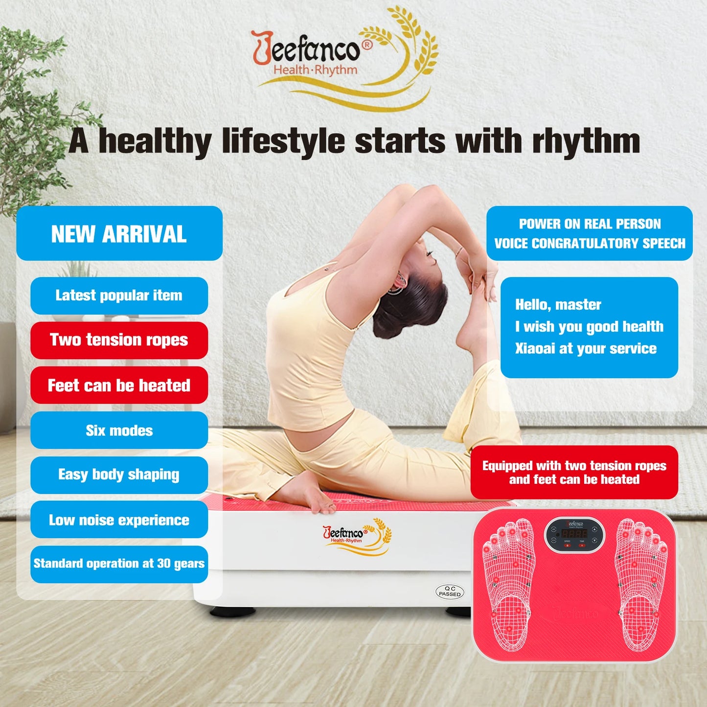 Vertical Vibration Plate Seniors & Teens Silicone Surface Magnetic Heating Fitness Home Efficient Resonance Fitness Machine