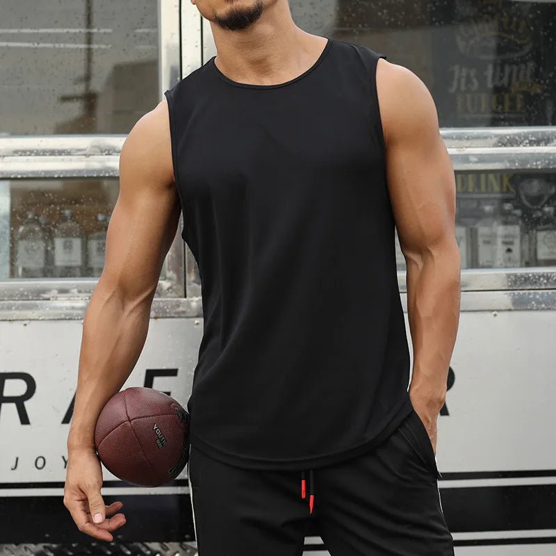 Summer Gym Tank Top Men Mesh Clothing Quick Dry Bodybuilding Sleeveless T Shirt Fitness Singlets Basketball Sports Muscle Vest