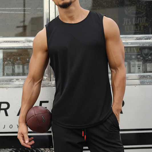 Summer Gym Tank Top Men Mesh Clothing Quick Dry Bodybuilding Sleeveless T Shirt Fitness Singlets Basketball Sports Muscle Vest